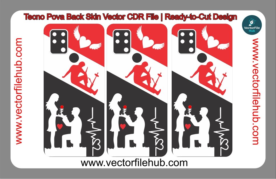 Free Download: Tecno Pova Back Skin Vector CDR File | Ready-to-Cut Design