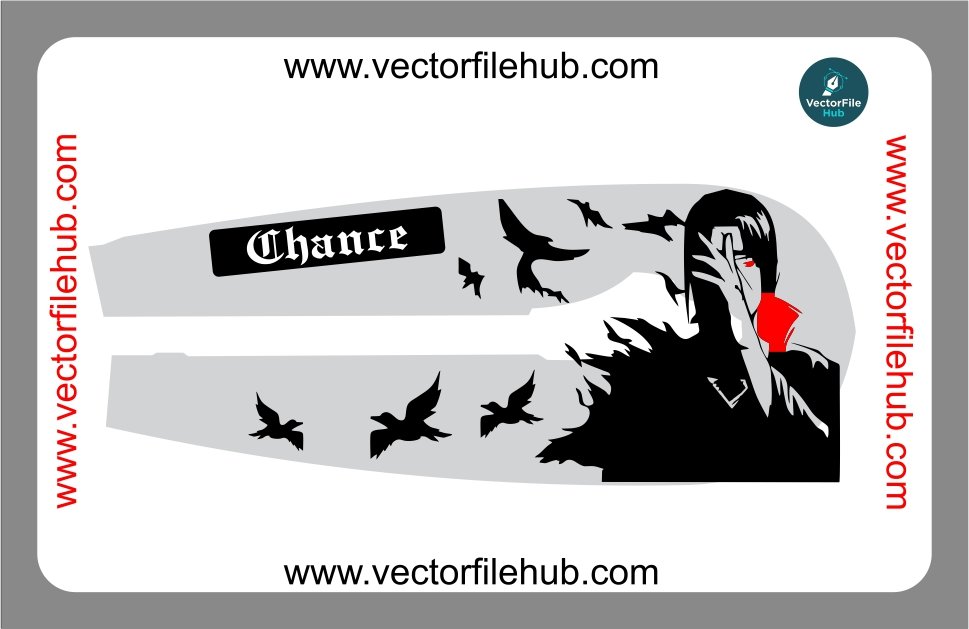 Itachi Uchiha Anime Bike Chain Cover Sticker Vector Design | Free CDR File Download