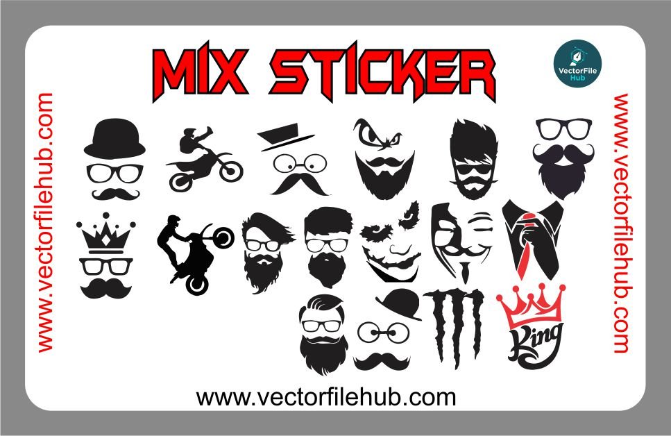 Free Download: Premium Bike and Car Mix Sticker Design | High-Quality CDR Vector File