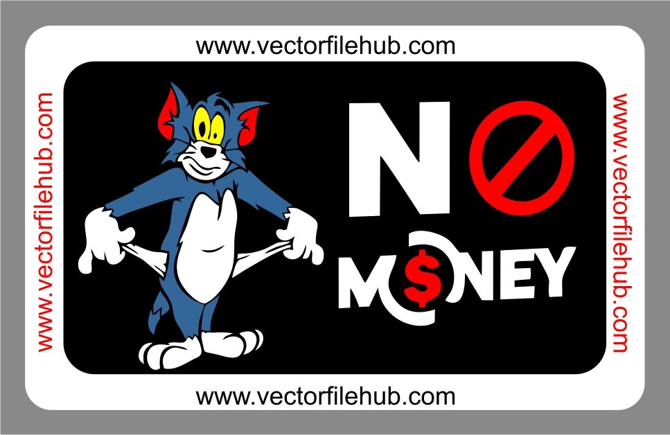 Tom No Money Bike & Car Sticker Design | Free CDR Vector Download