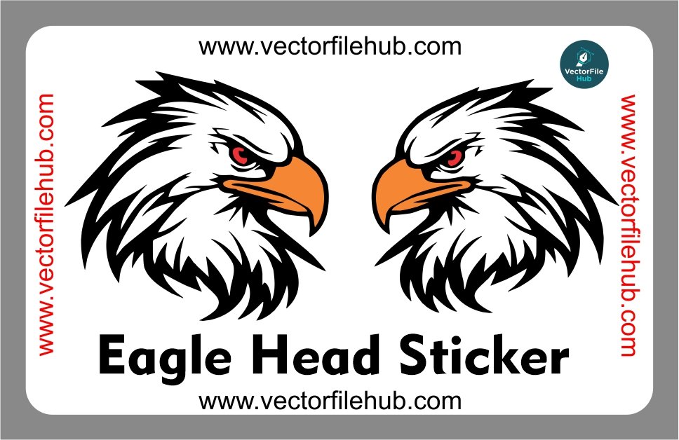 Eagle Head Sticker Vector Design - Free Download CDR File for Bike & Car Modifications