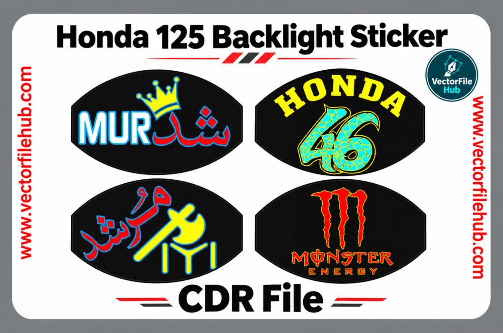 Honda 125 Back Light Sticker CDR File Download