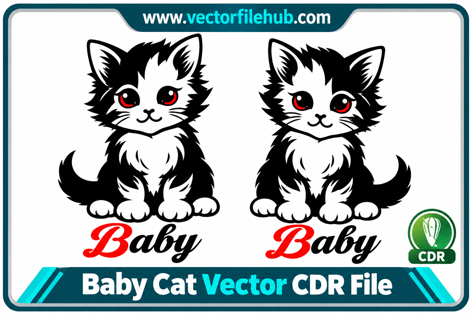 Baby Cat Sticker CDR File Free Download
