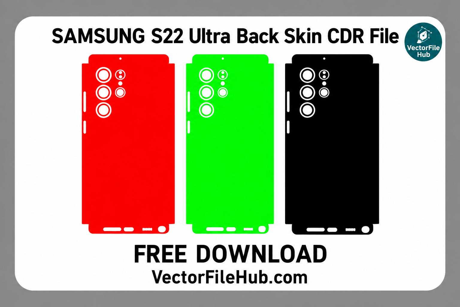 Samsung S22 Ultra Back Skin CDR File Free Download