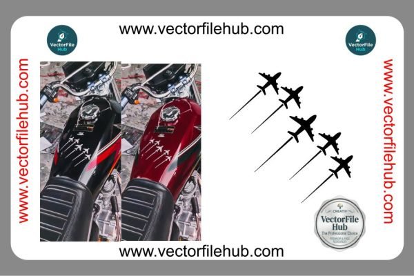 Download Free Airplane Vector Sticker CDR File for Bike Tank Customization
