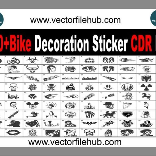 100+ Mega Pack: Free Download Bike Decoration Tattoo Sticker CDR Files