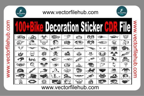 100+ Mega Pack: Free Download Bike Decoration Tattoo Sticker CDR Files