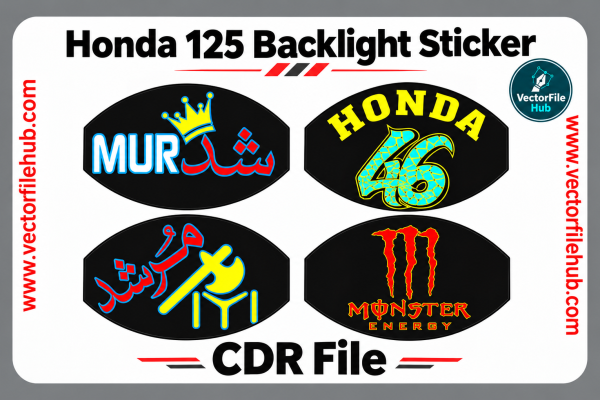 Honda 125 Back Light Sticker CDR File Download