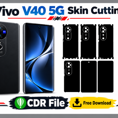 Vivo V40 5G Mobile Skin Cutting CDR File