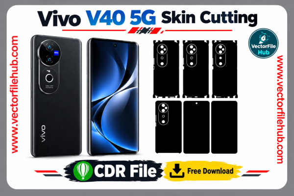 Vivo V40 5G Mobile Skin Cutting CDR File