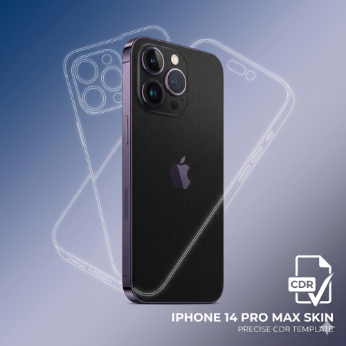 iPhone 14 Pro Max Skin Vector Template | Precise CDR File Download for Vinyl Wraps