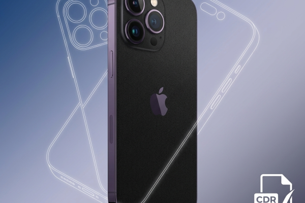 iPhone 14 Pro Max Skin Vector Template | Precise CDR File Download for Vinyl Wraps