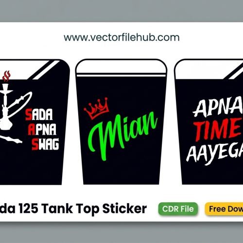 Honda 125 tank top sticker designs in CDR format