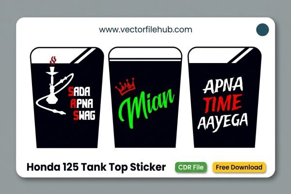 Honda 125 tank top sticker designs in CDR format