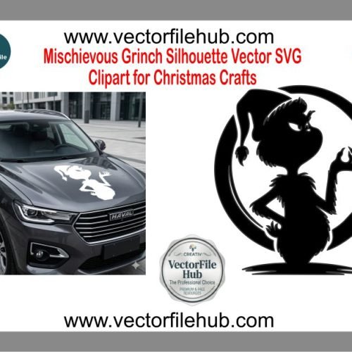 Free Download: Mischievous Grinch Silhouette Vector File (CDR) for Christmas Crafts and Vehicle Decals