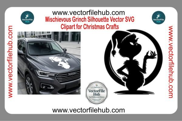 Free Download: Mischievous Grinch Silhouette Vector File (CDR) for Christmas Crafts and Vehicle Decals
