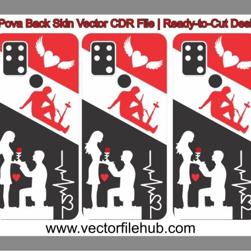 Free Download: Tecno Pova Back Skin Vector CDR File | Ready-to-Cut Design