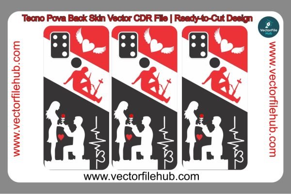 Free Download: Tecno Pova Back Skin Vector CDR File | Ready-to-Cut Design