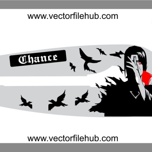 Itachi Uchiha Anime Bike Chain Cover Sticker Vector Design | Free CDR File Download