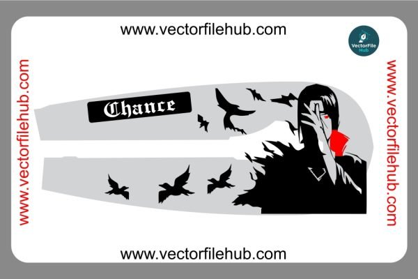 Itachi Uchiha Anime Bike Chain Cover Sticker Vector Design | Free CDR File Download