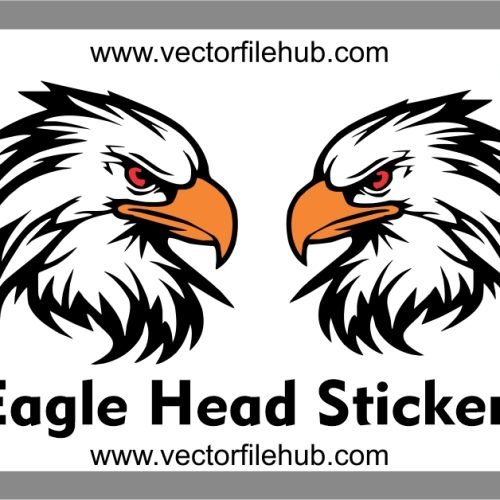 Eagle Head Sticker Vector Design - Free Download CDR File for Bike & Car Modifications
