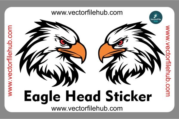 Eagle Head Sticker Vector Design - Free Download CDR File for Bike & Car Modifications