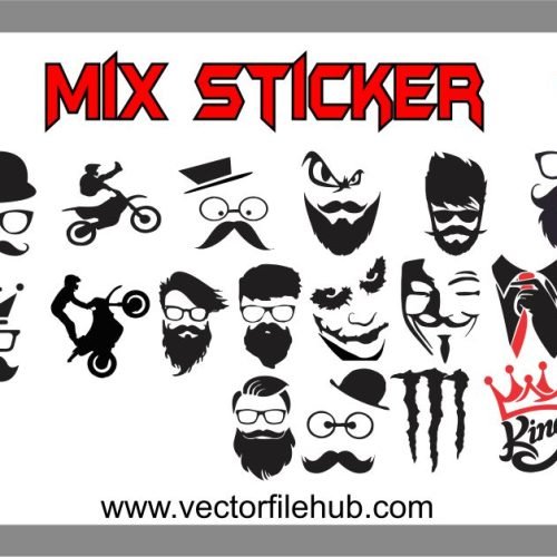 Free Download: Premium Bike and Car Mix Sticker Design | High-Quality CDR Vector File