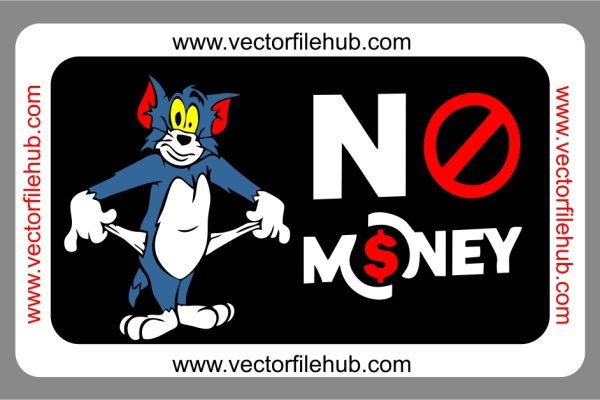 Tom No Money Bike & Car Sticker Design | Free CDR Vector Download